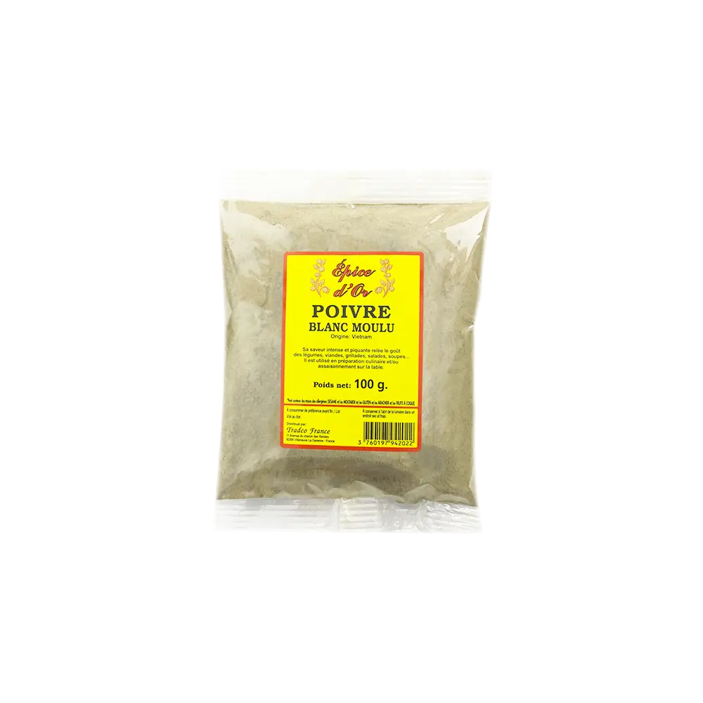 Poivre blanc poudre 100g.